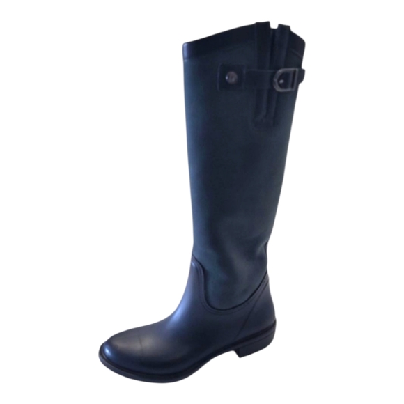 ,DUO BOOT. BLACK & GREY LEATHER Knee-High  HEAVY DUTY Rain Boots, Size 7.5  NEW - Picture 8 of 16